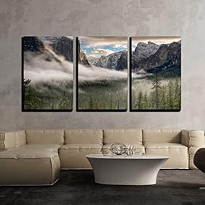 Sunrise in Yosemite Valley - Canvas Art Wall Art - 16"x24"x3 Panels