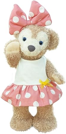 Amazon Cushu Cush シェリーメイ 服 コスチューム Duffy Shelliemey ミニーちゃんコーデ ピンク水玉 ワンピース リボン 43cm Sサイズ ぬいぐるみ おもちゃ
