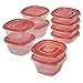 Rubbermaid TakeAlongs Assorted Food Storage Container, 5.2 and 2.9 Cup, 10 Piece Set, Red