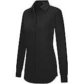 Tapata Women's Classic Button-Down Blouse Formal Work Dress Fitted Shirts Collared Long Sleeve Business Top
