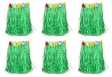 Xin store Kids Green Luau Hula Skirts with Floral Waistbands,Set of 6