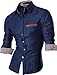jeansian Men's Slim Fit Long Sleeves Casual Shirts 8561