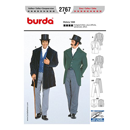 Burda 2767 sewing pattern Mens 19th century Historical Costume