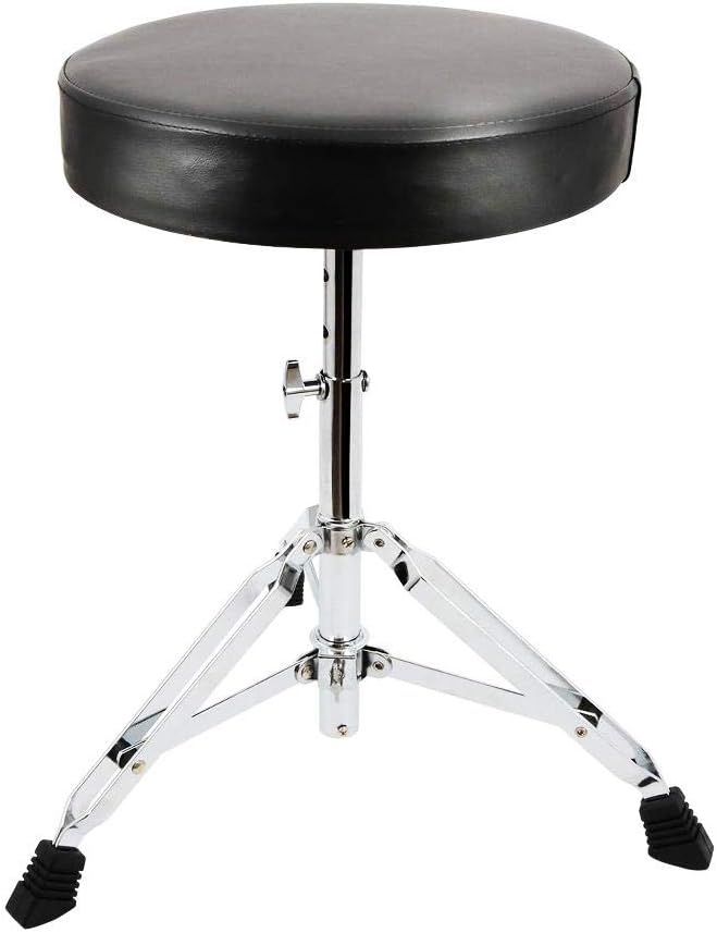 brightsen Black Folding Drum Seat Adjustable Universal Drum Throne Padded Electric Drum Kit Stool Drumming Throne Children Drum Seat Portable Height Adjustable Drumming Stools For Kids & Adult