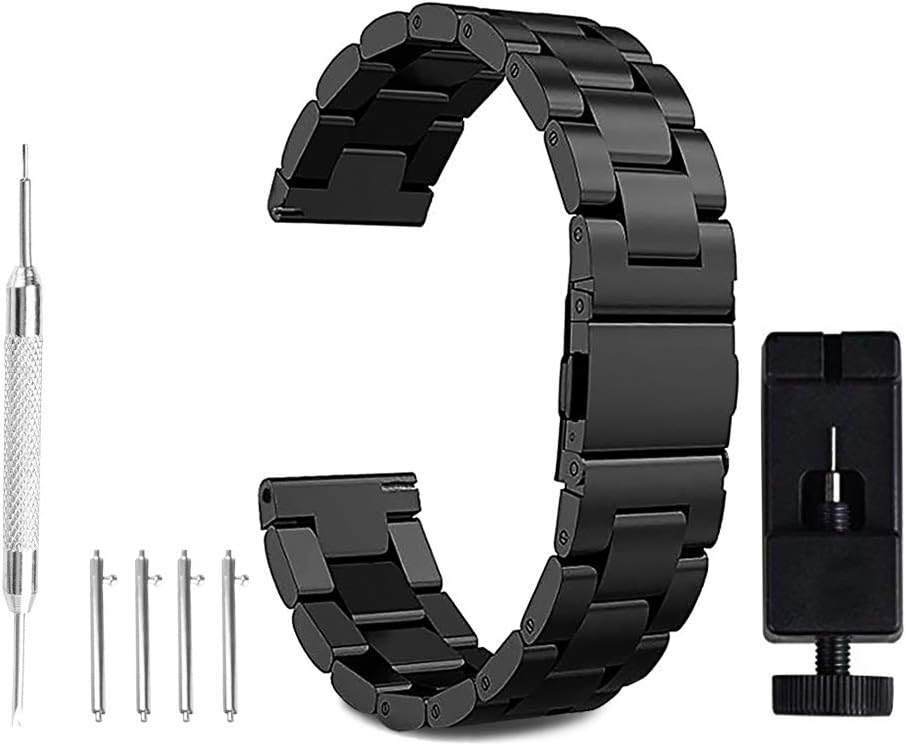 20mm 22mm 24mm Solid Stainless Steel Watch Band Silver 316L Push Button Hidden Bracelet Watch Strap for Mens Womens