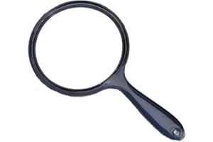 TOPYHL Makeup Hand Mirror, Double-Sided 3X 1x Magnifying Large Travel Handheld Mirror Cosmetic Mirror Acrylic Clear Finish Round Mirror (Black)