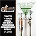 Gorilla Grip Mop and Broom Holder, 5 Auto Adjust Slots, 6 Hooks, Holds Up to 50 Lbs, Easy Install Wall Mount, Store Cleaning and Gardening Tools, Organize Kitchen, Garage, Closet, Storage Rooms, White