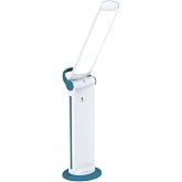 Daylight Twist 2 Go Rechargeable LED Lamp &ndash; Portable Craft &amp; Task Light with Easy Twist Shade, 95+ CRI for Color Accuracy, 3 Brightness Levels, Up to 8 Hours Battery Life &ndash; Teal &amp; White (U35090)