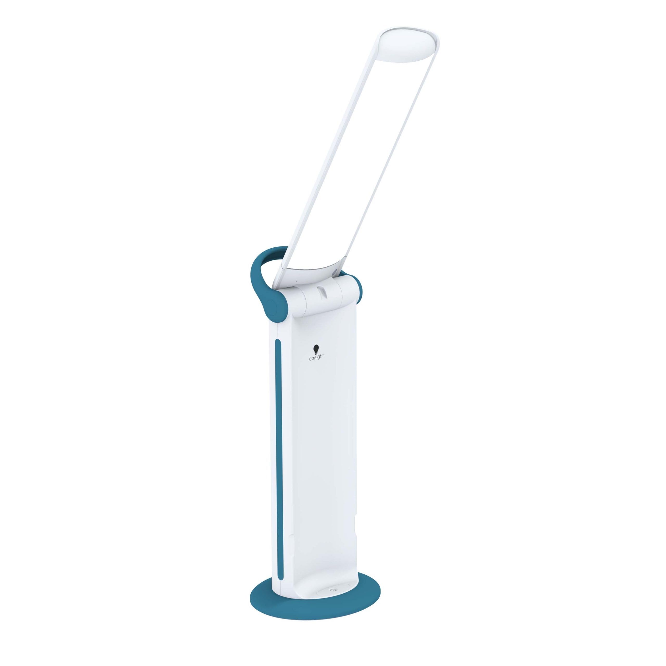 Daylight Twist 2 Go™ - Rechargeable & Portable Lamp with Easy Twist Shade (6,000K LED, 3 Brightness Levels, Up to 8Hrs Battery Life) - Perfect for Crafts, Reading, Work & Everyday Tasks (Teal/White)