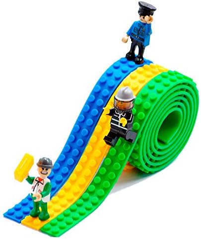 3 Rolls Building Block Tape by Austral Home Lego compatible 3.28 Ft. Each Strip 3 Self-adhesive reusable cuttable and non-toxic loops. For all kids