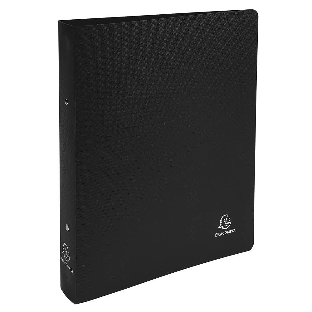 Exacompta - Ref. 54691E - Set of 5 semi-rigid OPAK binders - 2 round rings diameter 30 mm - Spine 40 mm - External dimensions: 32 x 26.8 cm - A4 Maxi file format - Colour: black