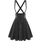 Rosegal Women's Plus Size High Waist Tie Skirt | Gothic,Lace Up Buckles,Godet Hem,A Line Suspender Skirt,chool,dating,Christmas,Cosplay party