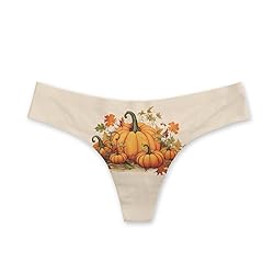 Coloranimal Maple Leaf Pumpkin Thong Panties
