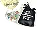 Cork & Leaf Flowers & Insects Wine Glass Markers - Set of 7, Wine Charms, Wine Accessories and Gifts, Drink Markers, Wine Glass Charms, Includes a Black Sateen Storage Bag