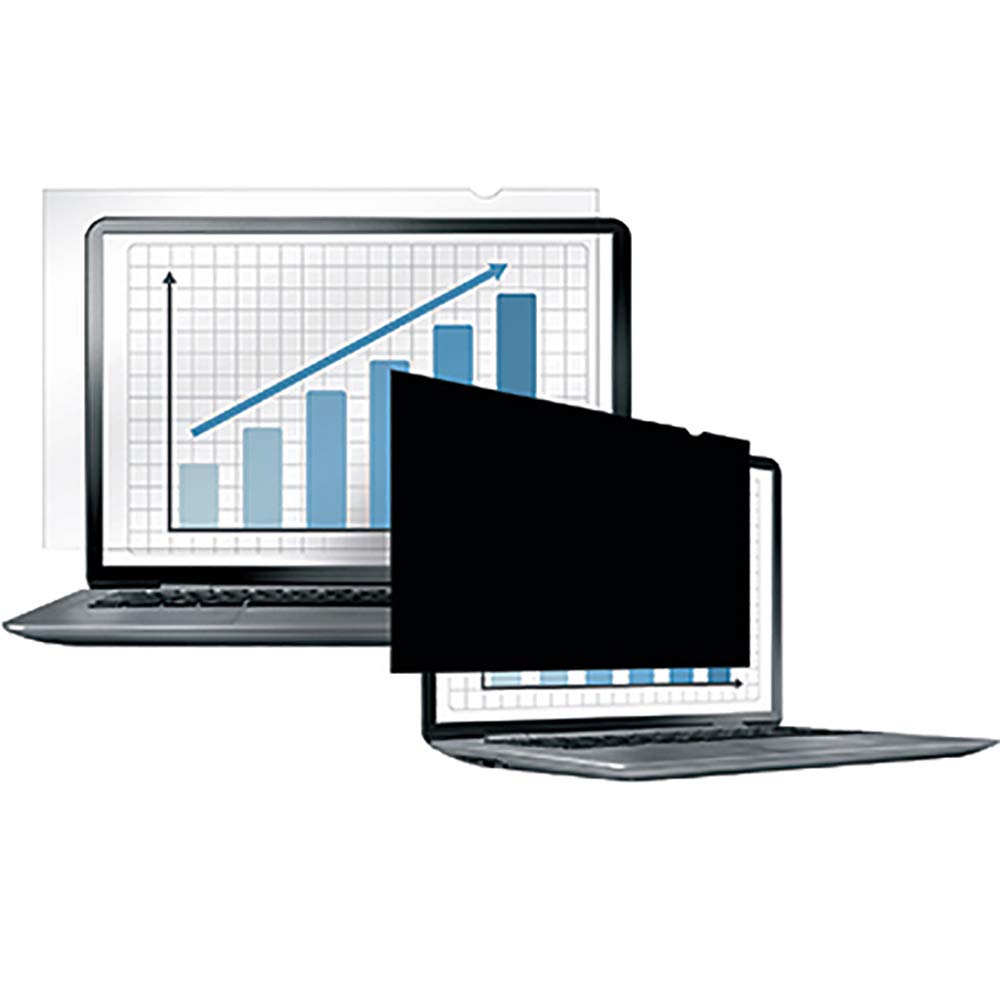 Fellowes PrivaScreen Anti Glare Black Privacy Filter & Screen Protector For Laptop, 14.1" Inches 16:9 Widescreen - Easy Attach & Removal With Quick Reveal Tabs