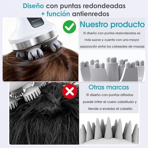 Masajeador Eléctrico 4D de Cuero Cabelludo, Cuello y Hombros — foto 7 de 8