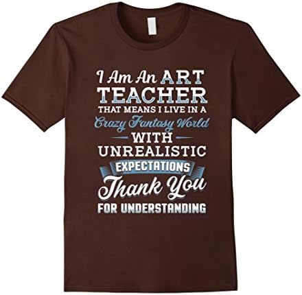 Men's Fantasy World Art Teacher Tshirt Medium Brown