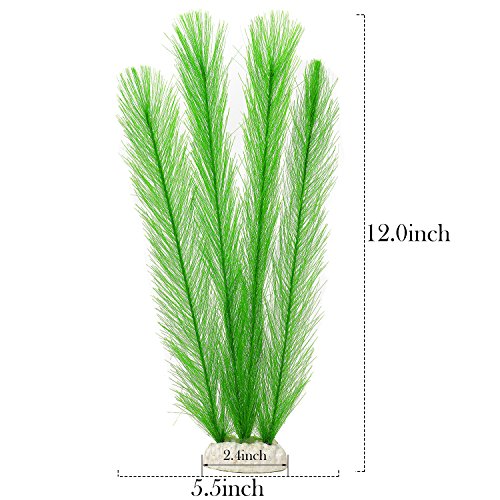 B Bascolor Aquarium Plants Decorations Fish Tank Decor 4 Pack Green Yarn Water Artificial Plant