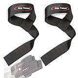 Lifting Straps By Rip Toned (PAIR) - Normal or Small Wrists - Bonus Ebook - Cotton Padded - Weightlifting, Xfit, Bodybuilding, Strength Training, Powerlifting (Black)