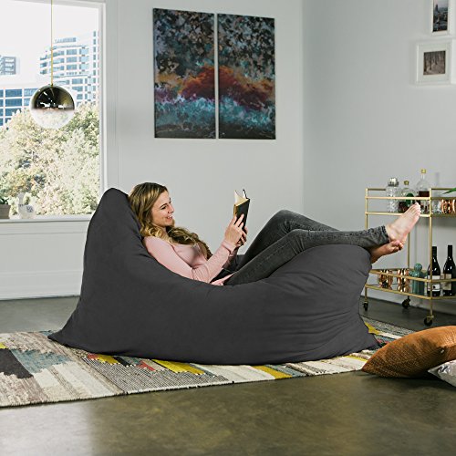 Jaxx Pillow Saxx 5.5-Foot - Huge Bean Bag Floor Pillow and Lounger, Black - Thumbnail 6