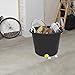 Homz Rope Handle Tub, 17 Gallon, Black, Set of 8