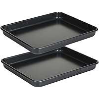 11 Inch Baking Sheets Pan Nonstick Set of 2, Walooza 1-inch Deep Baking Trays, 11X9 Inch Cookie Sheet Replacement…