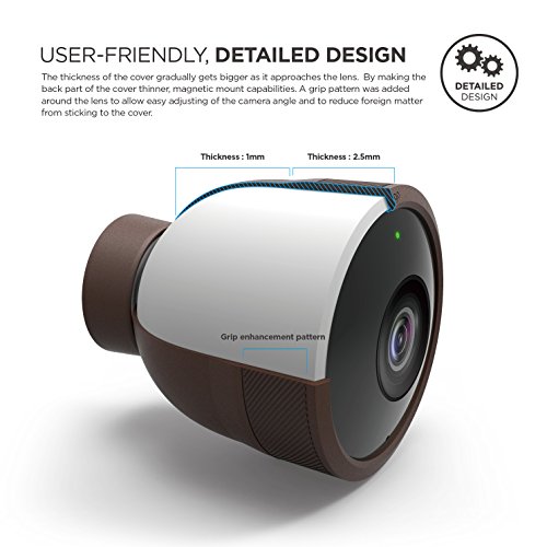elago Nest Cam OUTDOOR COVER [ALL WEATHER PROTECTIVE COVER][Dark Brown][Full Package-3Pcs : Adapter Cover Included] - [Protection][Blending In][Easy Installation] - Thumbnail 3