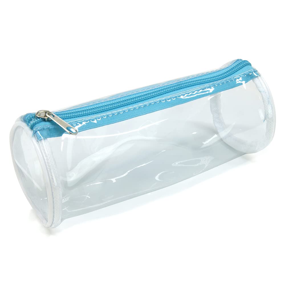 Waytex Round Solid Pencil case, Transparent, School Pencil Case