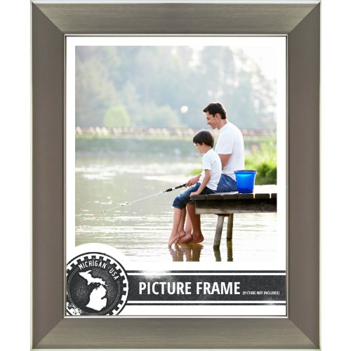 Craig Frames 26966 7 by 17-Inch Picture Frame, Smooth Wrap Finish, 1.26-Inch Wide, Silver Stainless