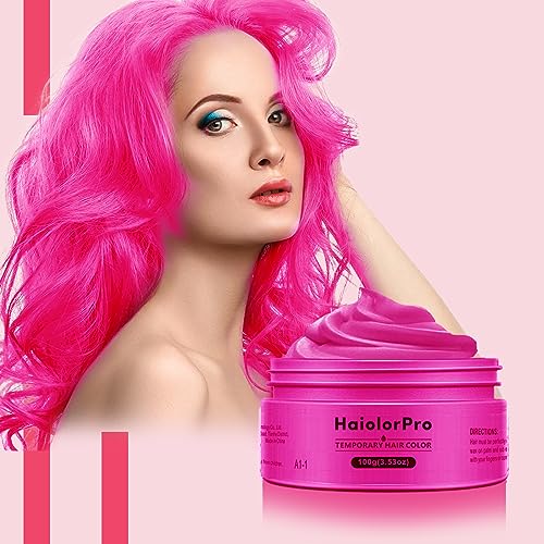 HaiolorPro Pink Temporary Hair Color Wax Washable