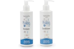 Baby Jolie Tear-Free Bath Essentials for Infants and Toddlers | Shampoo 7.5oz + Hair Conditioner 7.5oz