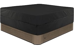 STEECA Waterproof Hot Tub Cover Outdoor Square SPA Hard Cover Protector 85 x 85 x 20H inch, Black