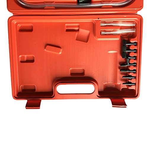Hand Held Brake Fluid Bleeder Bleeding Tester & Pistol Vacuum Pressure Pump Gauge Test Tuner Detector Tool Set with Adapters Case for Automotive Car Motorcycle - Thumbnail 2