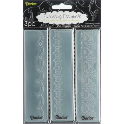 Darice Laces Embossing Folder, 1.5 by 5.75-Inch, 3-Pack