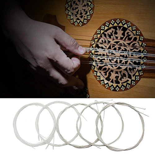 Oud Strings, Nylon Silver Plated Copper Alloy Clear Normal Tension Oud Strings Set Replacement Accessory (10 strings)