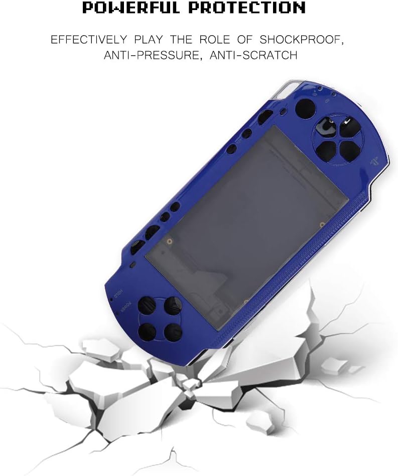 Pomya Full Housing Case Coverfor PSP, Replacement Anti-Drop Shell Set with Buttons Kit for PSP 1000 Replacement Shell(Blue): Electronics