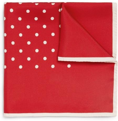 100% Silk Polka Dot Pocket Square with Gift Box