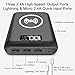 KEDRON Portable Charger Power Bank 24000mAh Wireless Charger Compatible Cellphone,Android Phones,Tablet and More with LED Digital Display 3 Outputs & Dual Inputs External Battery Pack(Black)