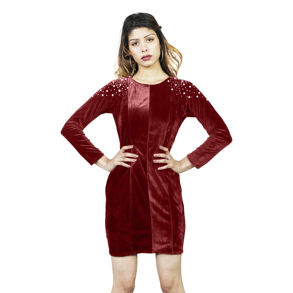 mini red velvet dress