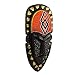 NOVICA Decorative Wood Mask, Black Orange
