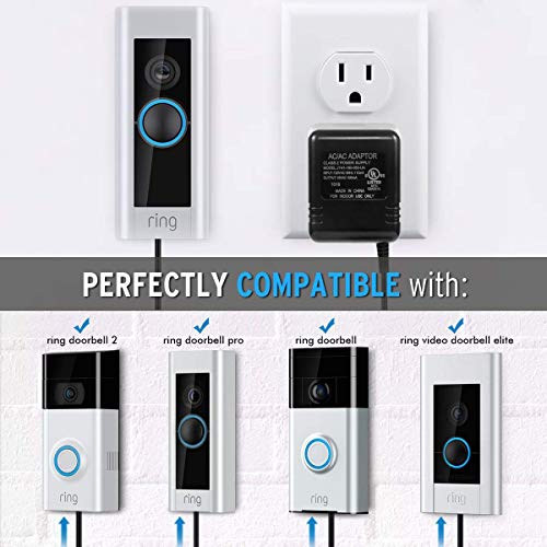 Power Adapter Compatible Ring Doorbell, Allicaver Power Supply Compatible Ring Doorbell, Ring Doorbell 2 & Ring Doorbell Pro -Power Your Ring Doorbell Continuously