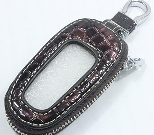 Hellohzdt Key Case Leather Chain Metal Hook Keyring Wallet Zipper Bag Fob (mix-red)
