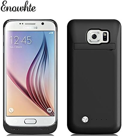 For Samsung Galaxy S6 Battery Case, Jazer Ultra Slim Rechargeable 4200mAh Battery Charger Case External Battery Pack Power Bank Powerstatin Power Reserve Juice Pack Backup Battery For Samsung Galaxy S6 with Kickstand - Audio Jack Input,Micro USB Output - Retail Packaging (Black)