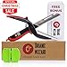 Organic Wizzard Kitchen Knife with Cutting Board and Sharpener, 5 in 1 Universal Scissors Food Chopper, Slicer, Cutter, Dicer for Vegetables Fruits Meat and Cheese.