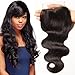 UNICE Hair Body Wave Lace Closure Free Part Brazilian Unprocessed Human Hair 4x4 Swiss Lace Closure Natural Black (12inch Free Part)