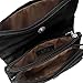 BMC Womens Midnight Black Textured PU Faux Leather Quilted Pattern Triple Compartment Zipper Tassel Fashion Clutch Handbag