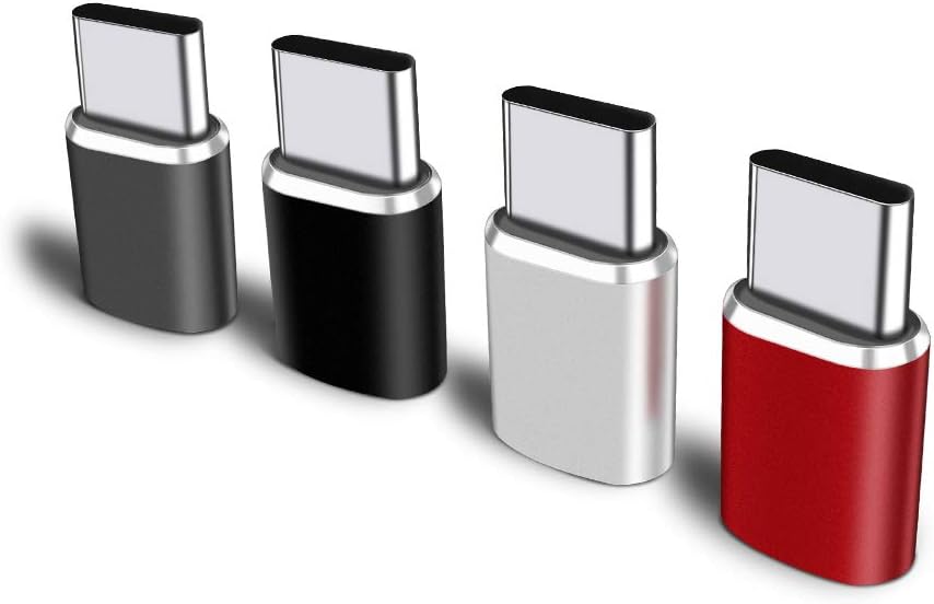 KLJ Mini Type C Adapter,Micro USB to USB C Adapter,[4Pack] and More Type C Cable Supported Devices
