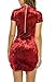 Dreamtravel Womens Short Sleeve Turtleneck Velvet Mini Bodycon Pencil Dress