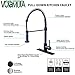 Votamuta Best Modern High Arch Pull Down Pre Rinse Pull Out Sprayer Single Handle Kitchen Sink Faucet with Deck Plate,Oil Rubbed Bronze