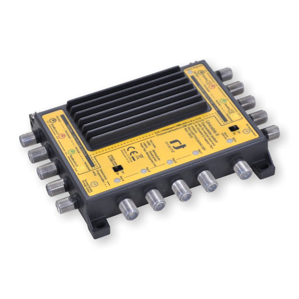 Inverto 5413 IDLU-UST110-CUO4O-32PP Compact Cascadable Unicable II Multi-Switch with 4 Outputs Black